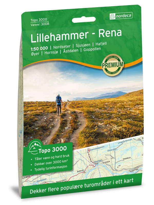 Lillehammer - Rena - mapa