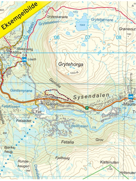 Hardangervidda - detail mapy