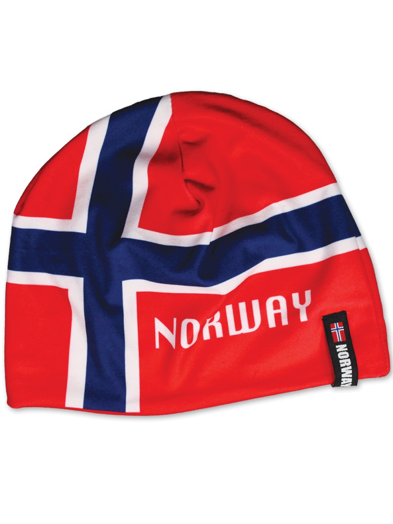 čepice s norskou vlajkou