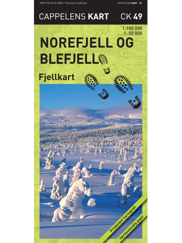 Norefjell a Blefjell - turistická mapa