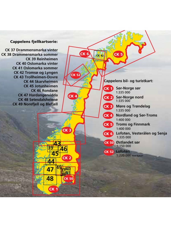 Přehled map série Fjellkart