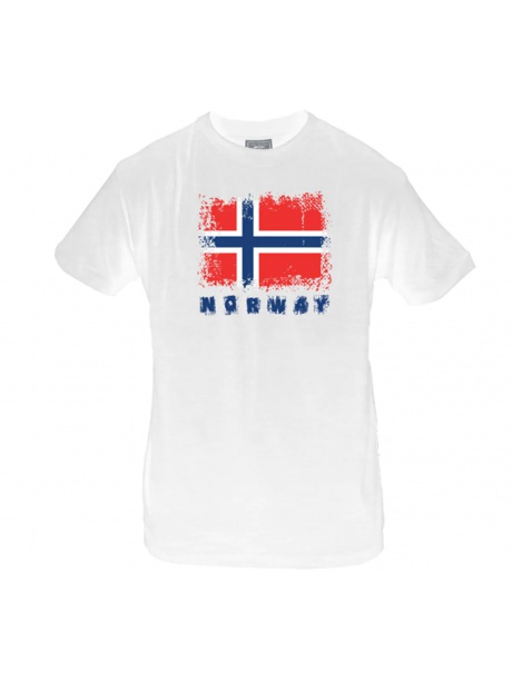 Pánské triko s vlajkou Norway bílé1814